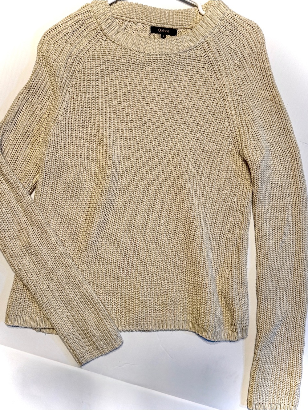 Quince Beige Crewneck Knit Sweater
